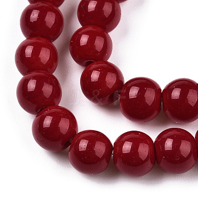 Opaque Solid Color Glass Beads Strands GLAA-T032-P6mm-05-1