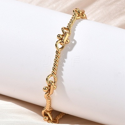 304 Stainless Steel Twited Rope Link Chain Bracelets for Women BJEW-A160-06G-1