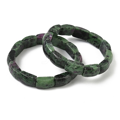 Natural Ruby in Zoisite Bead Stretch Bracelets for Women Men BJEW-C097-02A-15-1