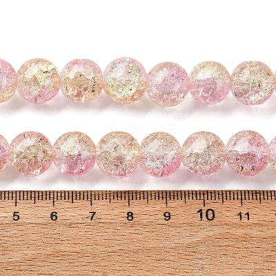 Spray Painted Crackle Glass Beads Strands CCG-Q002-12mm-03-1