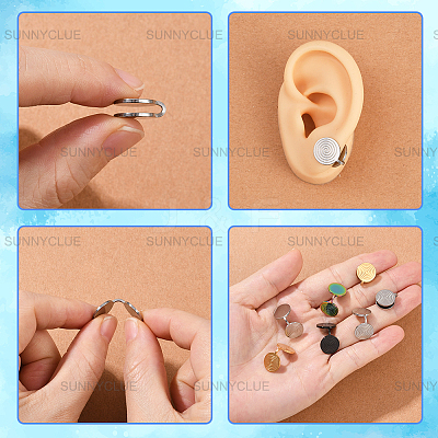 16Pcs 4 Colors 304 Stainless Steel Vortex Cuff Earrings EJEW-SC0001-86-1