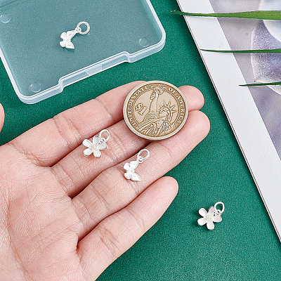 4Pcs 2 Styles 925 Sterling Silver Charms with Jump Rings & 925 Stamp STER-PH0003-44-1