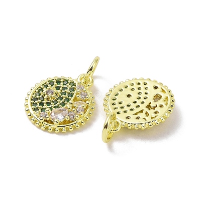 Golden Brass Micro Pave Cubic Zirconia Pendants KK-L209-056G-02-1
