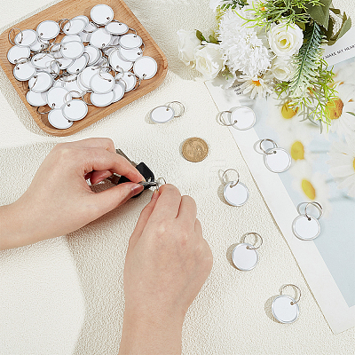 Aluminum & Paper Hanging Price Tags with Rings DIY-SP0007-89A-1