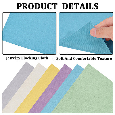12Sheets 6 Colors Jewelry Flocking Cloth DIY-CY0004-14B-1