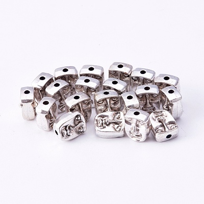 Tibetan Style Alloy Human Face Beads X-TIBEP-GC184-AS-NR-1