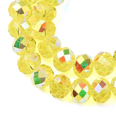 Electroplate Transparent Glass Beads Strands EGLA-A046-01C-19-1