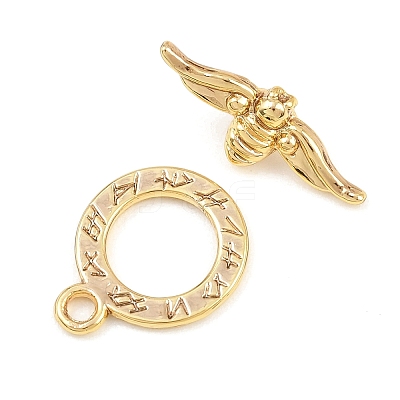 Brass Toggle Clasps KK-G548-42G-03-1