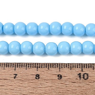 Opaque Solid Color Glass Beads Strands LS-GLAA-T032-P6mm-22-1