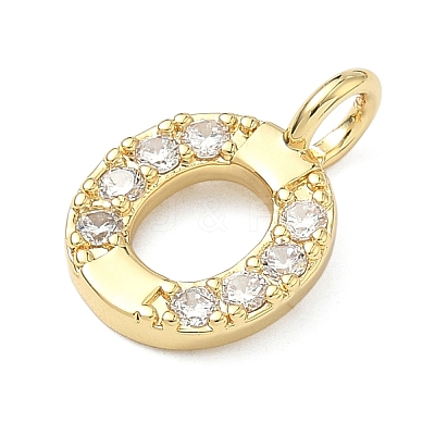 Brass Micro Pave Clear Cubic Zirconia Pendants KK-I476-01G-O-1
