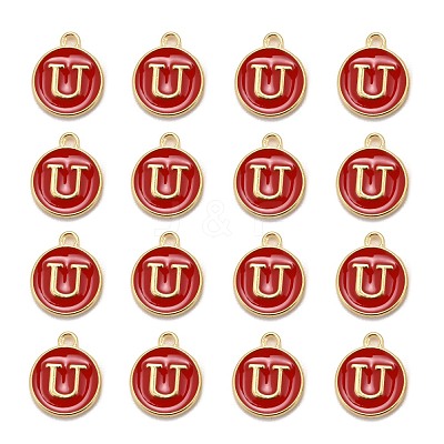 Golden Plated Alloy Enamel Charms X-ENAM-S118-03U-1