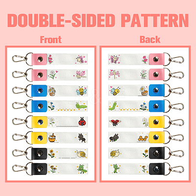 PU Leather & Cotton Name Marker Keychain AJEW-WH0514-013-1