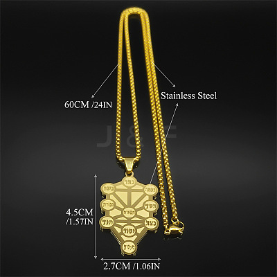 304 Stainless Steel Spiritual Tree of Life Pendant Necklaces FS-WGDE3A4-02-1