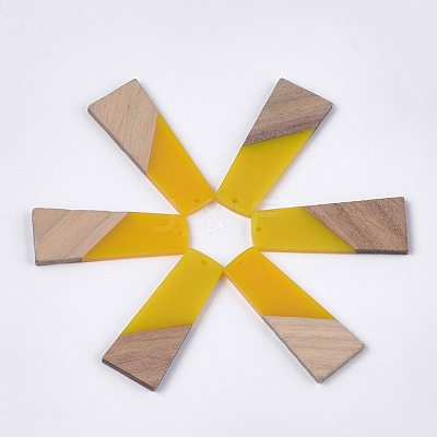 Resin & Walnut Wood Pendants RESI-S358-83G-1