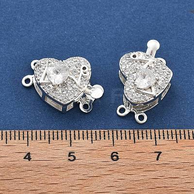 Brass Micro Pave Cubic Zirconia Box Clasps KK-B125-07S-03-1