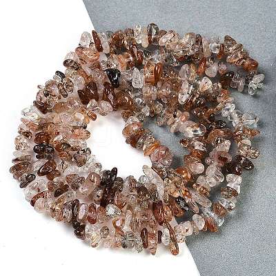 Natural Black Gold Rutilated Quartz Beads Strands X-G-G905-20-1