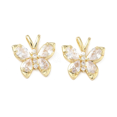 Brass Micro Pave Cubic Zirconia Pendants KK-L256-02G-1
