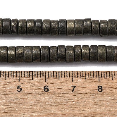 Natural Pyrite Beads Strands G-L624-I13-3x6mm-1