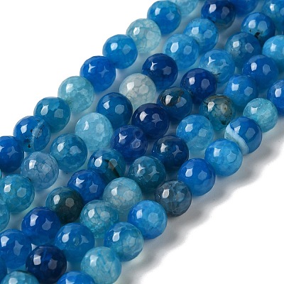 Dyed & Heated Natural Dragon Veins Agate Beads Strands G-P539-A01-17-1