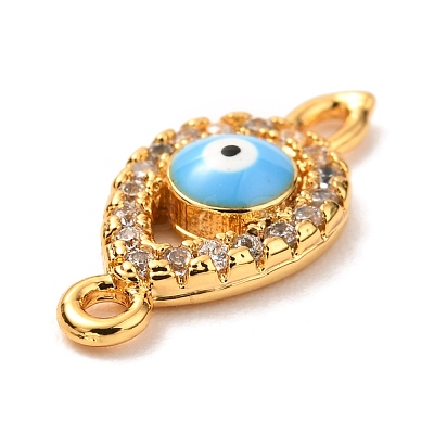 Brass Micro Pave Cubic Zirconia Links Connectors KK-G399-18-1