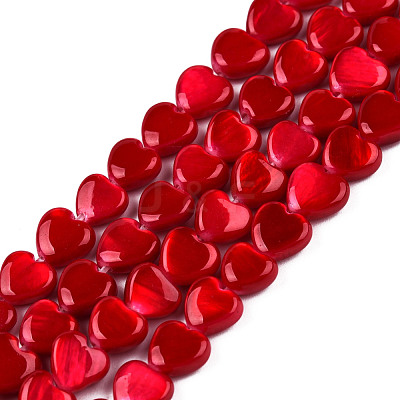 Spray Painted Natural Freshwater Shell Beads Strands X-SHEL-N026-69A-1
