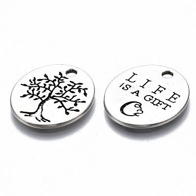 Tibetan Style Alloy Pendants TIBE-S314-117AS-RS-1