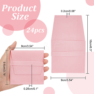 Velvet Jewelry Flap Pouches ABAG-WH0038-43G-1