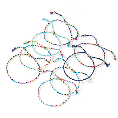 16Pcs 8 Colors Cotton Cord Silder Bracelets BJEW-TAC0059-1