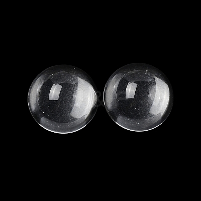 Transparent Half Round Glass Cabochons X-GGLA-R027-20mm-1