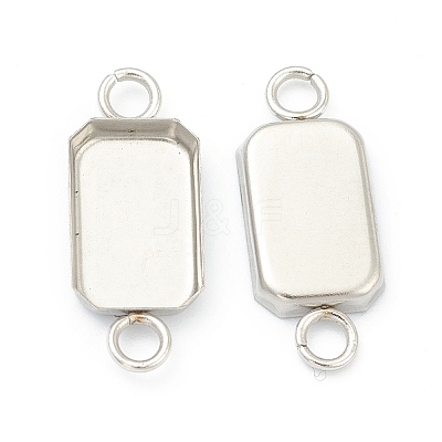 Tarnish Resistant 201 Stainless Steel Cabochon Connector Settings LS-STAS-H143-23P-1