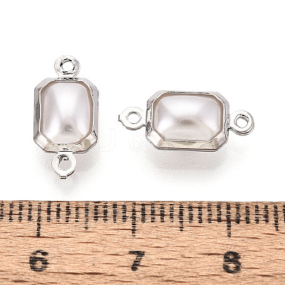 Brass ABS Imitation Pearl Connector Charms KK-N286-02C-P-1