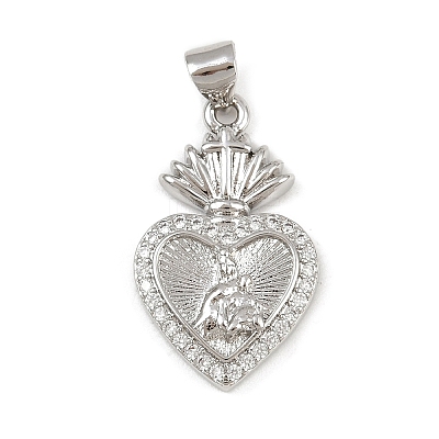 Brass Micro Pave Cubic Zirconia Pendants KK-P323-11U-P01-1