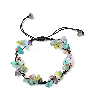 Chakra Theme Adjustable Bracelet BJEW-TA00372-1
