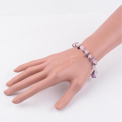 Gemstone Stretch Bracelets BJEW-JB02414-04-1