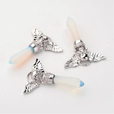 Brass Opalite Pendants G-O160-04I-1