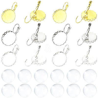 30Pcs 3 Colors Brass DIY Leverback Earring Settings KK-FS0002-10-1
