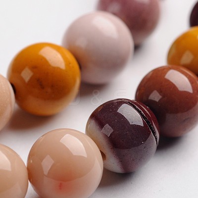 Round Natural Mookaite Gemstone Bead Strands G-J333-06-8mm-1