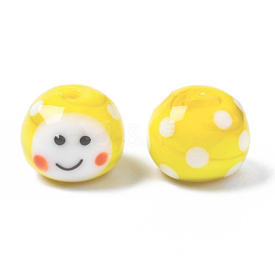 Handmade Bumpy Lampwork Beads Strands LAMP-Q031-009F-1