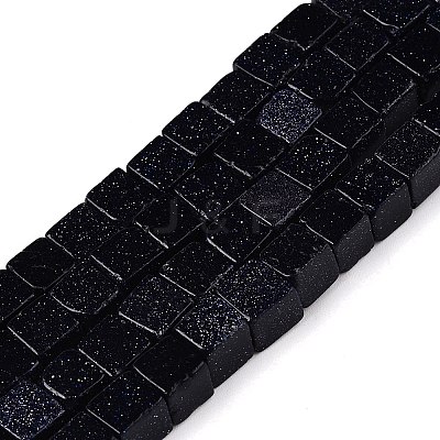Synthetic Blue Goldstone Beads Strands G-T139-6x6-18B-1