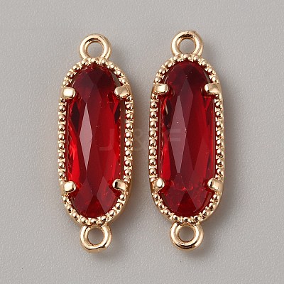 Golden Plated Brass Pave Glass Connector Charms LS-FIND-WH0110-728G-09-1