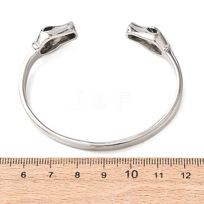 304 Stainless Steel Cuff Bangles for Women Men BJEW-P386-01AS-1