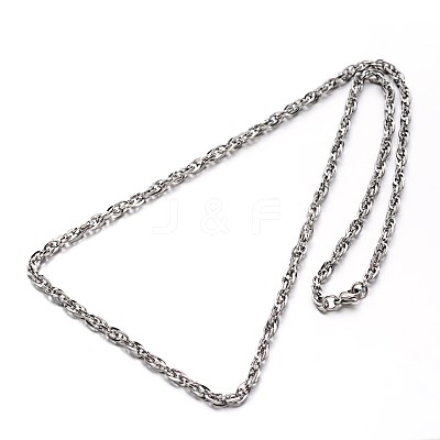 304 Stainless Steel Rope Chain Necklaces NJEW-O058-17-1