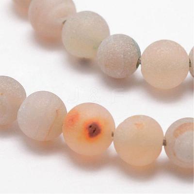 Electroplated Natural Agate Bead Strands G-K168-6mm-L1-04-1