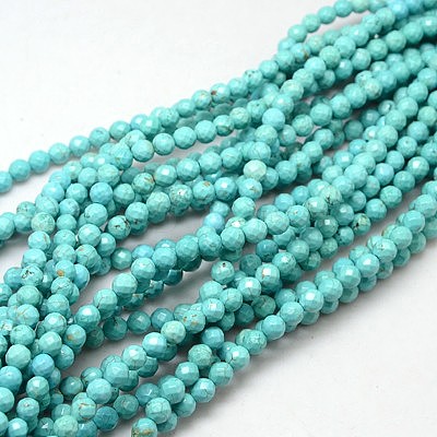 Natural Howlite Round Beads Strands TURQ-L017-6mm-01B-1