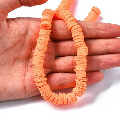 Flat Round Handmade Polymer Clay Beads CLAY-R067-10mm-11-1