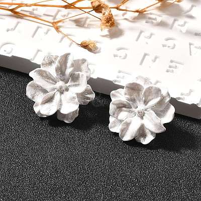 Alloy & 925 Sterling Silver & Acrylic Stud Earrings EJEW-Q013-09A-1