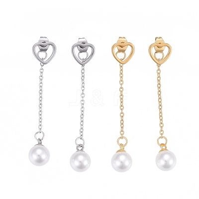 304 Stainless Steel Chain Tassel Earrings EJEW-I248-17-1