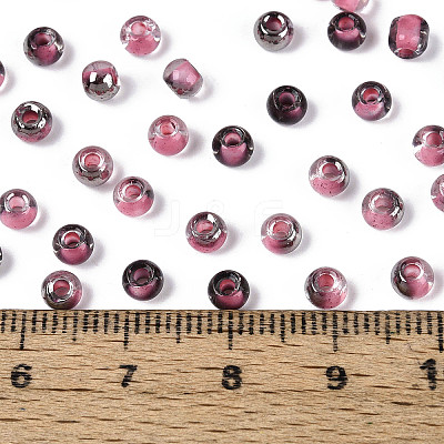 Transparent Inside Colours Glass Seed Beads SEED-T007-19A-02-1