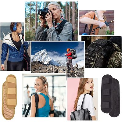 2Pcs 2 Colors Canvas Tactical Vest Shoulder Strap Pads AJEW-OC0003-41-1
