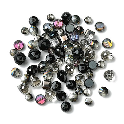 114Pcs Transparent Electroplate Glass Beads GLAA-K064-09D-1